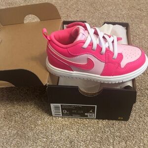 Nike Kids Pink and Light Pink Jordan 1 Low Alt Sneaker